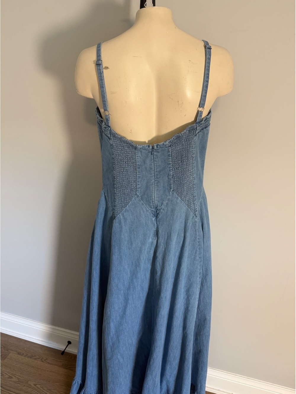 Free People Women's Light Blue Denim Midi Dress XL - Picture 11 of 13